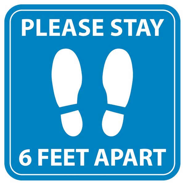 Identity Group Please Stay 6 Feet Apart, Blue, 15" 8453BL